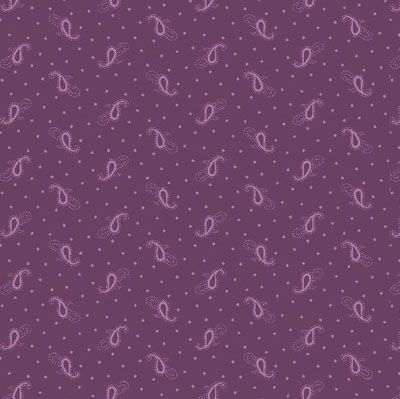 Rainbow Sampler fabric: Simple Paisley Purple (per 1/4 metre)