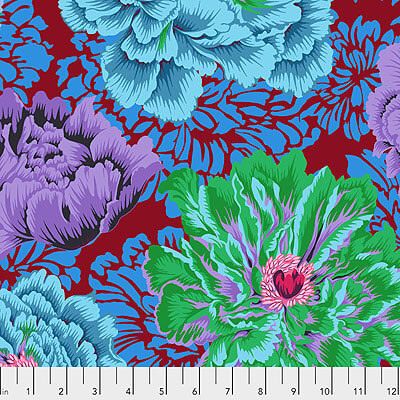 Philip Jacobs Fabric: Brocade Peony Cool (per 1/4 metre)