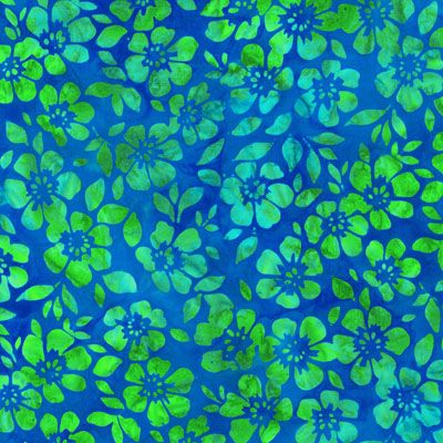 Floral Fantasy Batik: Small Floral Lagoon (per 1/4 metre)