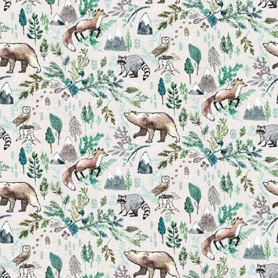 Forest Fable Fabric: Enchanted Wilderness Off White (per 1/4 metre)