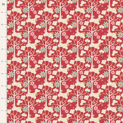 Tilda Jubilee fabric: Wildgarden Red