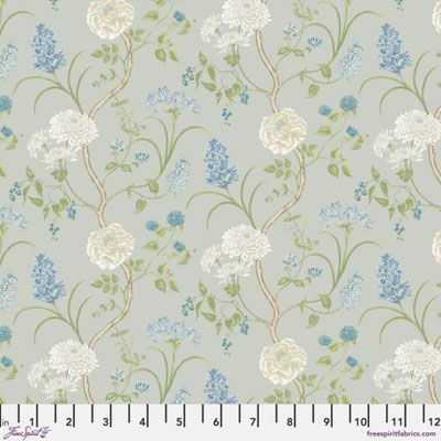 Sanderson Southwold Blue Fabric: Small Summer Tree