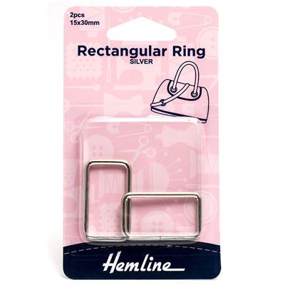 Rectangular Bag Strap Ring Silver