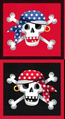 Pirates fabric: Skull & Crossbones Panel