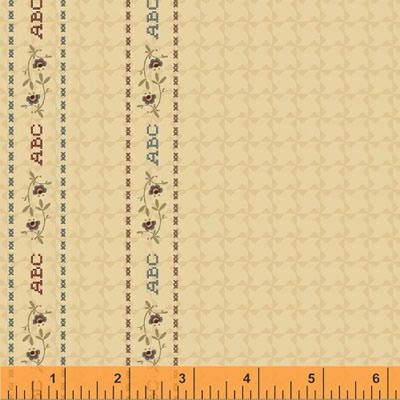 Pauline: Alphabet Double Edged Border Cream (per 1/4 metre)