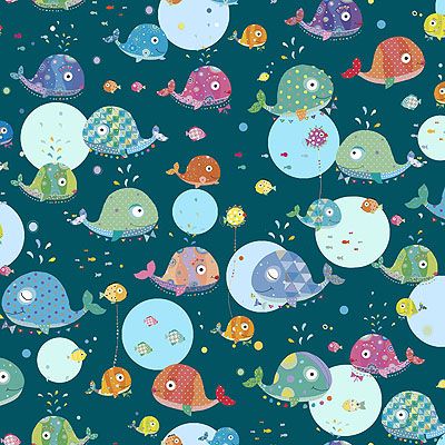 Buddies Fabric: Sea Buddies Deep Ocean (per 1/4 metre)