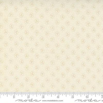 Country Lights fabric: Tiny Flower Tan on Ivory (per 1/4 metre)