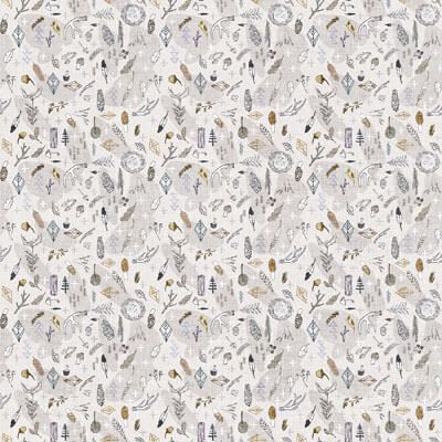 Forest Fable Fabric: Wilderness Things Off White (per 1/4 metre)