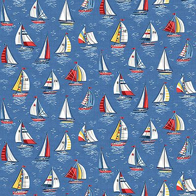 Nautical Fabric: Yachts Ocean (per 1/4 metre)