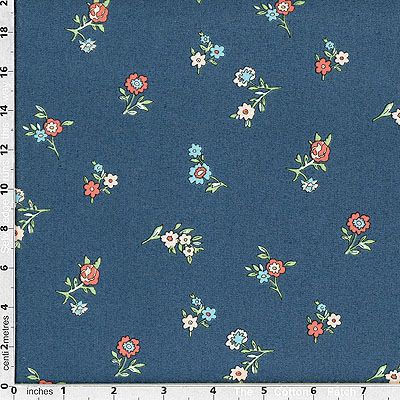 Liberty fabric: Little Vine Navy (per 1/4 metre)