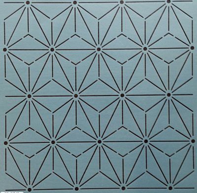 Sashiko Stencil Template  12' Hemp Leaf