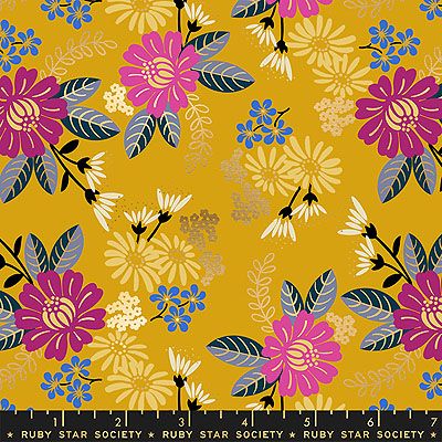 Ruby Star Society Reign fabric: Eminence Goldenrod (per 1/4 metre)