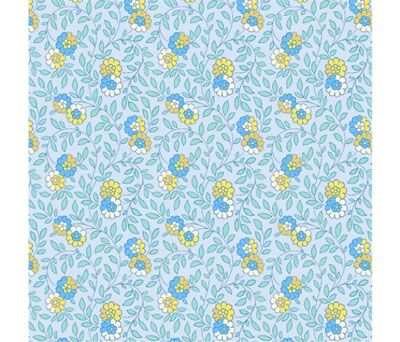 Liberty fabric: Trailing Marigold Aqua (per 1/4 metre)