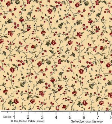 Floral Petites fabric: Sun Bonnet Tan