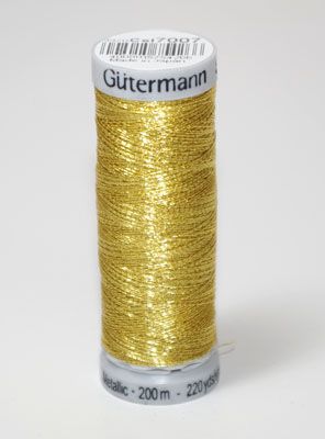 Gutermann Sulky Metallic Thread: Gold 7007