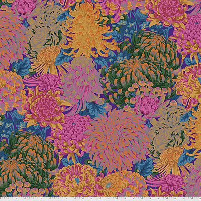 Kaffe Fassett Collective: Hokusai's Mums Hot (per 1/4 metre)