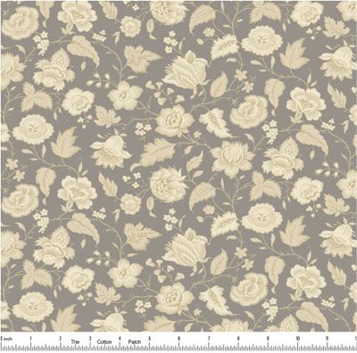 Wildflower Cottage fabric: Grey Cream Floral