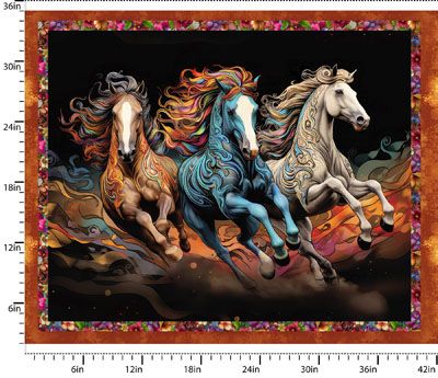 Drinkers of the Wind Fabric: Galloping Beauties 36" Panel