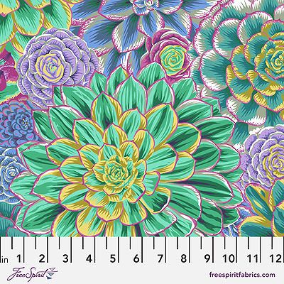 Kaffe Fassett Collective: House Leeks Grey (per 1/4 metre)