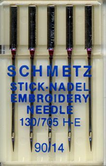 Schmetz Embroidery Sewing Machine Needles Size 90/14