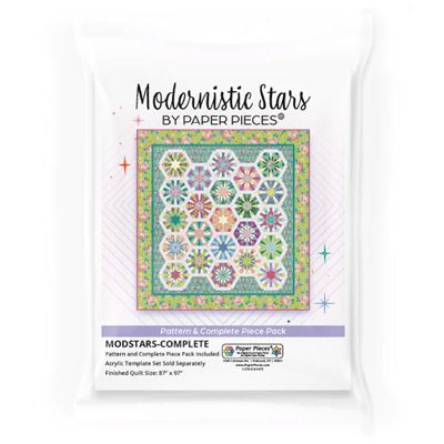 Paper Pieces Modernistic Stars Quilt Pattern and Piece Pack