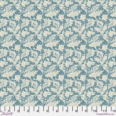 William Morris Emery Walker Fabric: Small Wallflower Blue