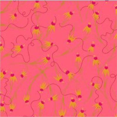 Alison Glass Fabric Coneflowers  Pink (per 1/4 metre)