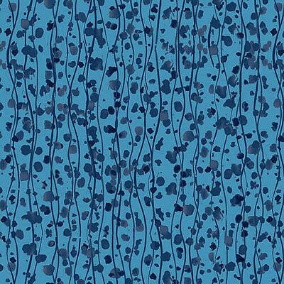 Midnight Sapphire Fabric: Abstract Waves Medium Blue (per 1/4 metre)