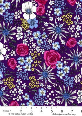 Midnight Meadows Fabric Thistles (per 1/4 metre)