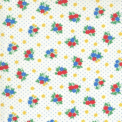 30's Playtime fabric: Bouquet Toss Eggshell (per 1/4 metre)