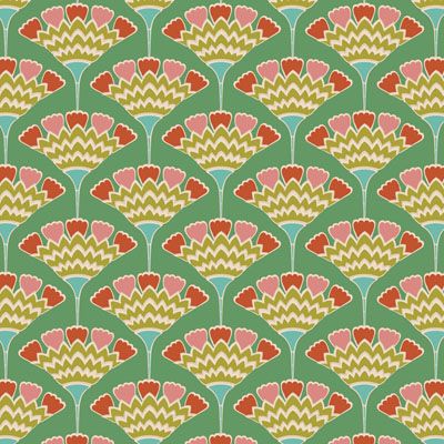 Tilda Pie in the Sky fabric: Tasselflower Green (per 1/4 metre)