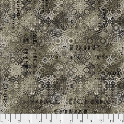 Abandoned Fabric: Faded Tile Neutral (per 1/4 metre)