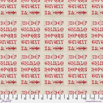 Eclectic Elements Palette fabrics, Red Typography