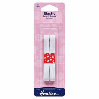 Hemline Elastic: 9mm x 2m white