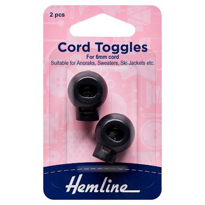 Hemline Black Cord Toggles