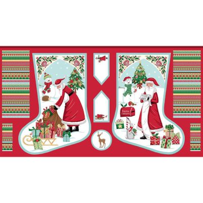 Christmas Wishes fabric: Christmas Wishes Stocking 60cm panel