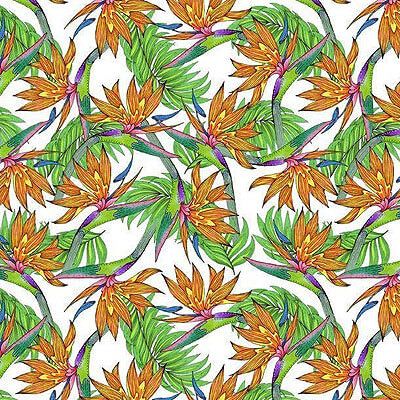 Tropical Flair fabric: Paradise Toss White (per 1/4 metre)