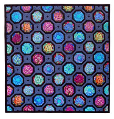 Kaffe Fassett Blooming Octagons Dark Quilt Kit