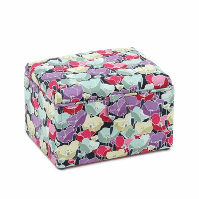 Sewing Stool: Medium Rectangular Sewing Box Spring Flowers