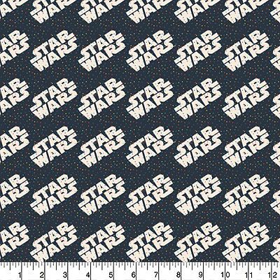 Star Wars Fabric: Star Wars Logo & Dots Black (per 1/4 metre)