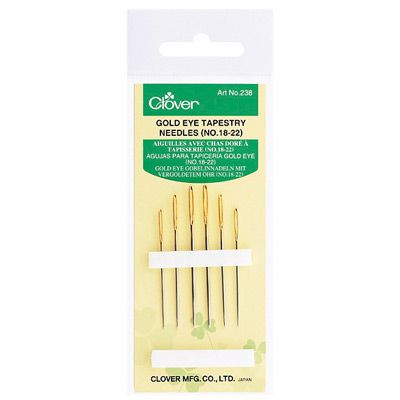 Clover Gold Eye Tapestry Needles 18/22