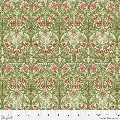 William Morris Emery Walker Fabric: Bluebell Leafgreen