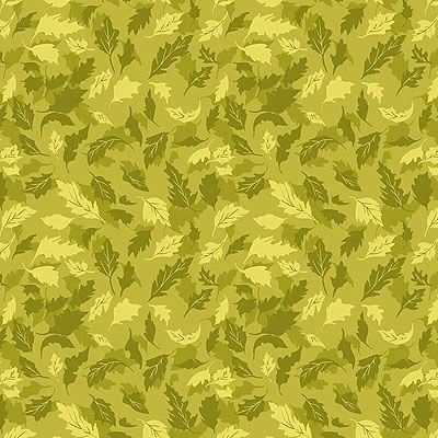 Summer's End Fabric: Leaves Forest Green (per 1/4 metre)