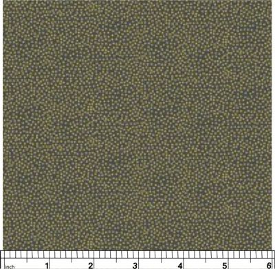 Christmas Essentials Fabric Pin Dot metallic gold on charcoal (per 1/4 metre)