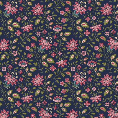 Midnight Meadow fabric: Floral Spray, Navy