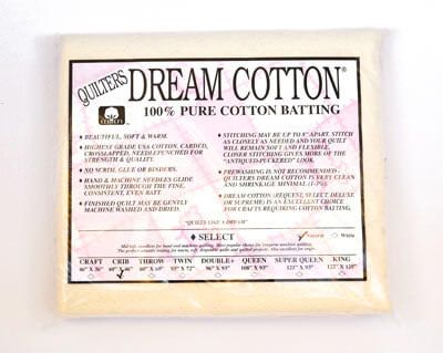 Quilters Dream Cotton Natural Select Twin Wadding  92in x 72in