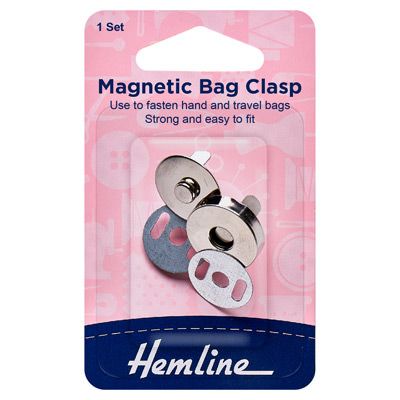 Hemline Magnetic Bag Clasp Silver