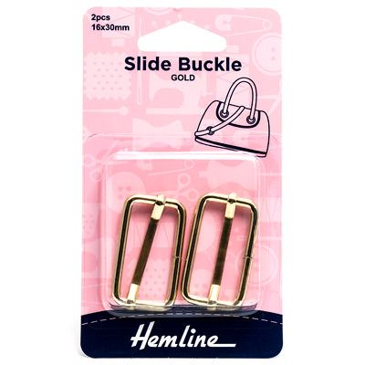 Hemline Slide Buckle Gold 30mm