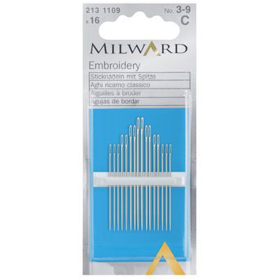 Milward: Embroidery Needles: Nos.39: 16 Pieces