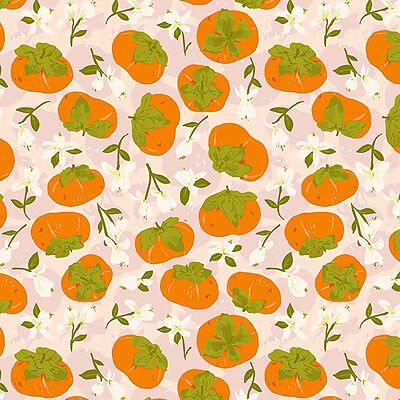 Summer's End Fabric: Tomato Time Peach (per 1/4 metre)